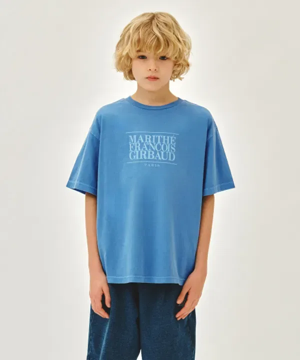 Футболка оверсайз с логотипом, Kids Classic, Marithé Kids, синий