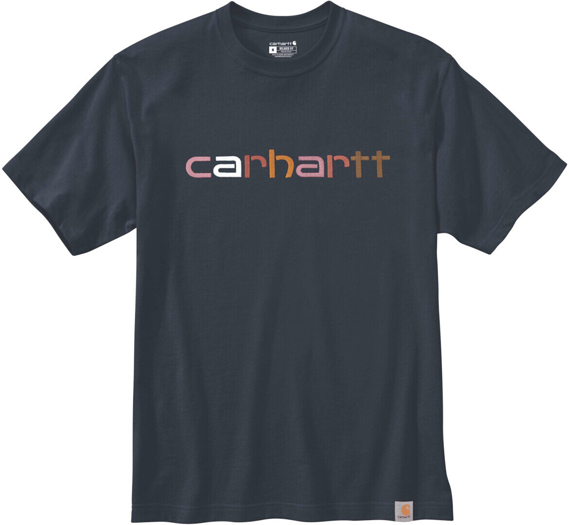 

Футболка Carhartt Relaxed Fit Heavyweight Multi Color Logo Graphic, темно-синий