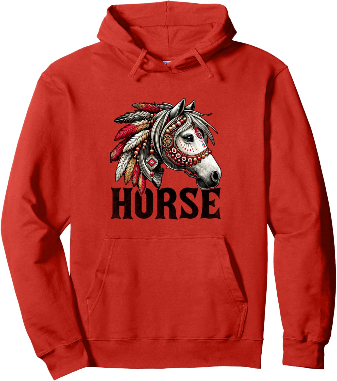 

Лошадь коренные американцы верховая езда конный спорт толстовка Horse Riding Horses Horseback Gifts, красный