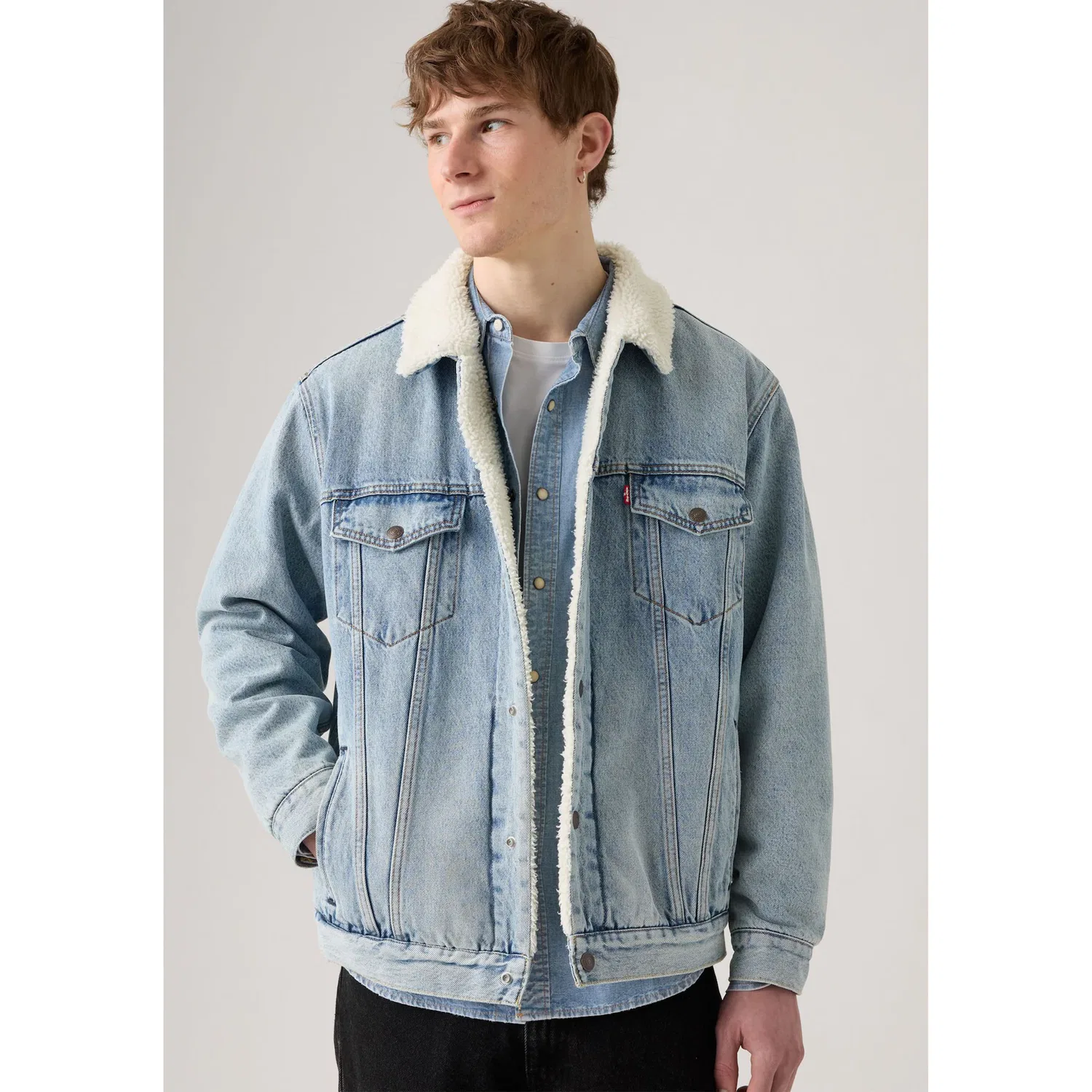 Мужская джинсовая куртка с подкладкой Levi's, Kentucky Blue Sherpa — фото 2