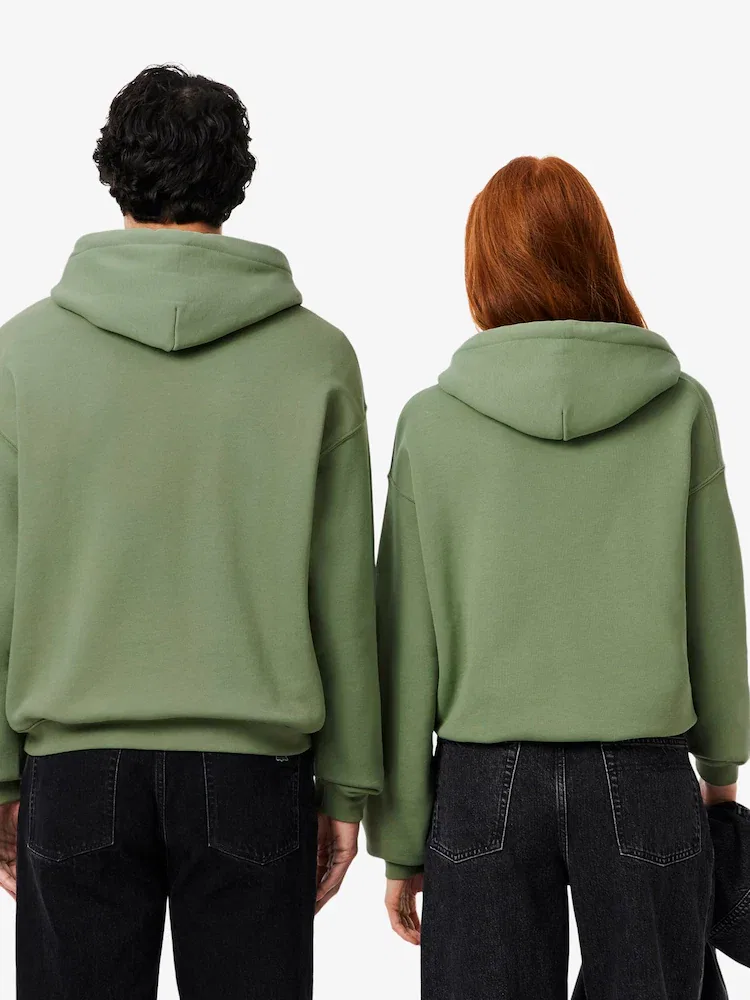 Свитер Lacoste свободного кроя с капюшоном, 100% хлопок, синий — фото 3