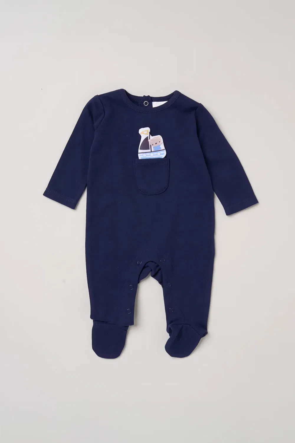 Детский боди-комбинезон для новорожденных с аппликацией Rock A Bye Baby, Navy — фото 2