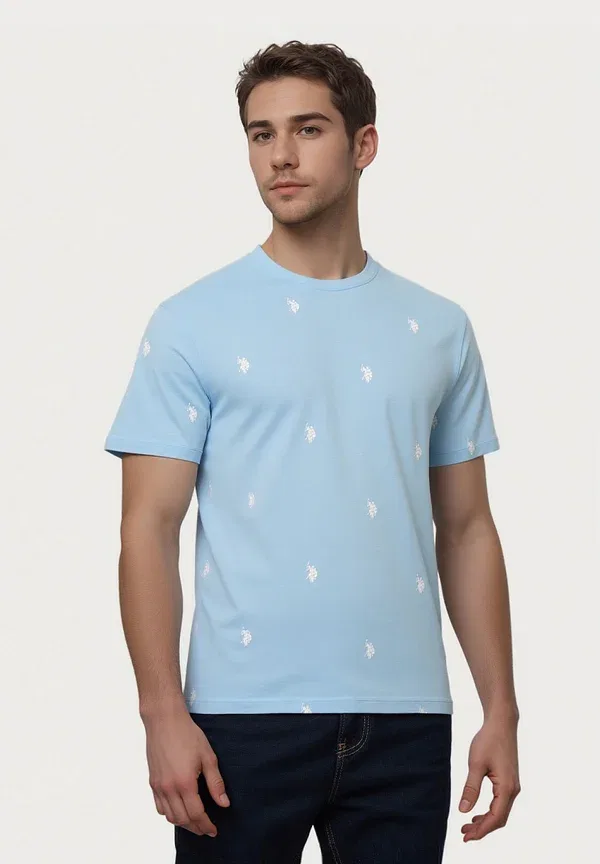 Футболка с принтом Print T-shirt U.S. Polo Assn., hellblau, светло-голубой