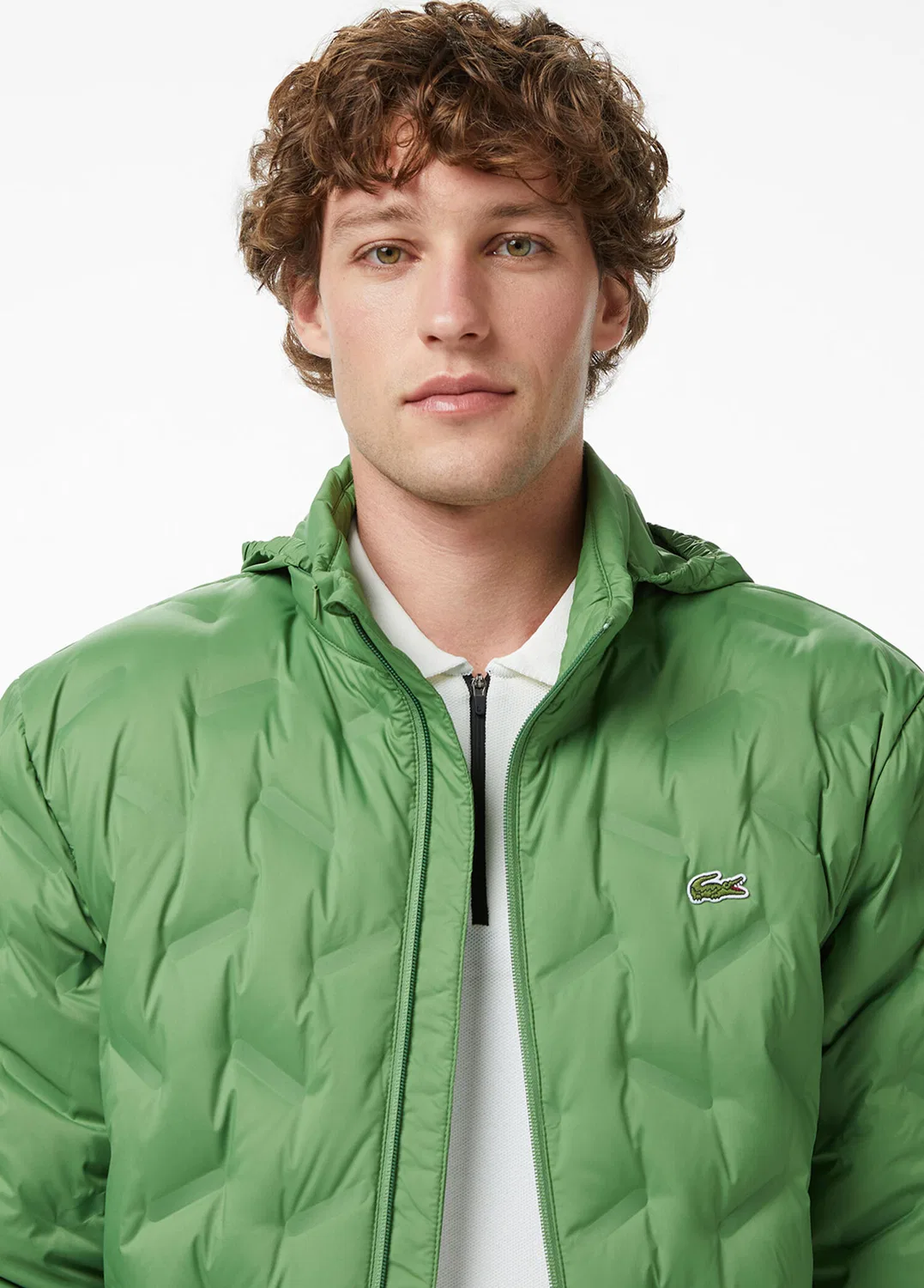 Куртка стеганая с капюшоном Lacoste, зеленый — фото 2