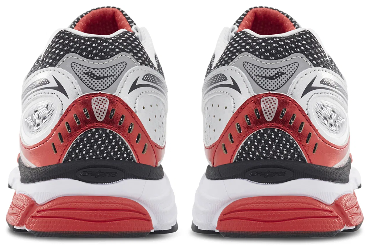 Детские кроссовки для мальчиков с дышащим верхом из сетки Omni 9 Saucony, бело-красный — фото 3