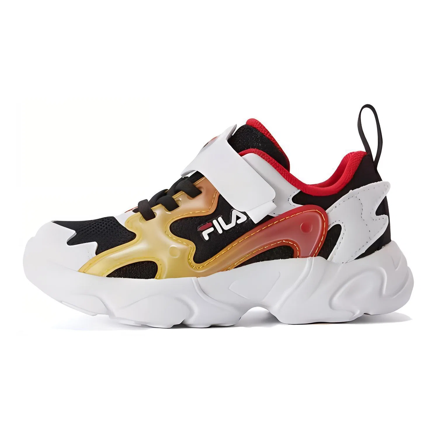 Детские кроссовки с защитой от истирания, дышащие, легкие, FILA KIDS, Black Red — фото 3