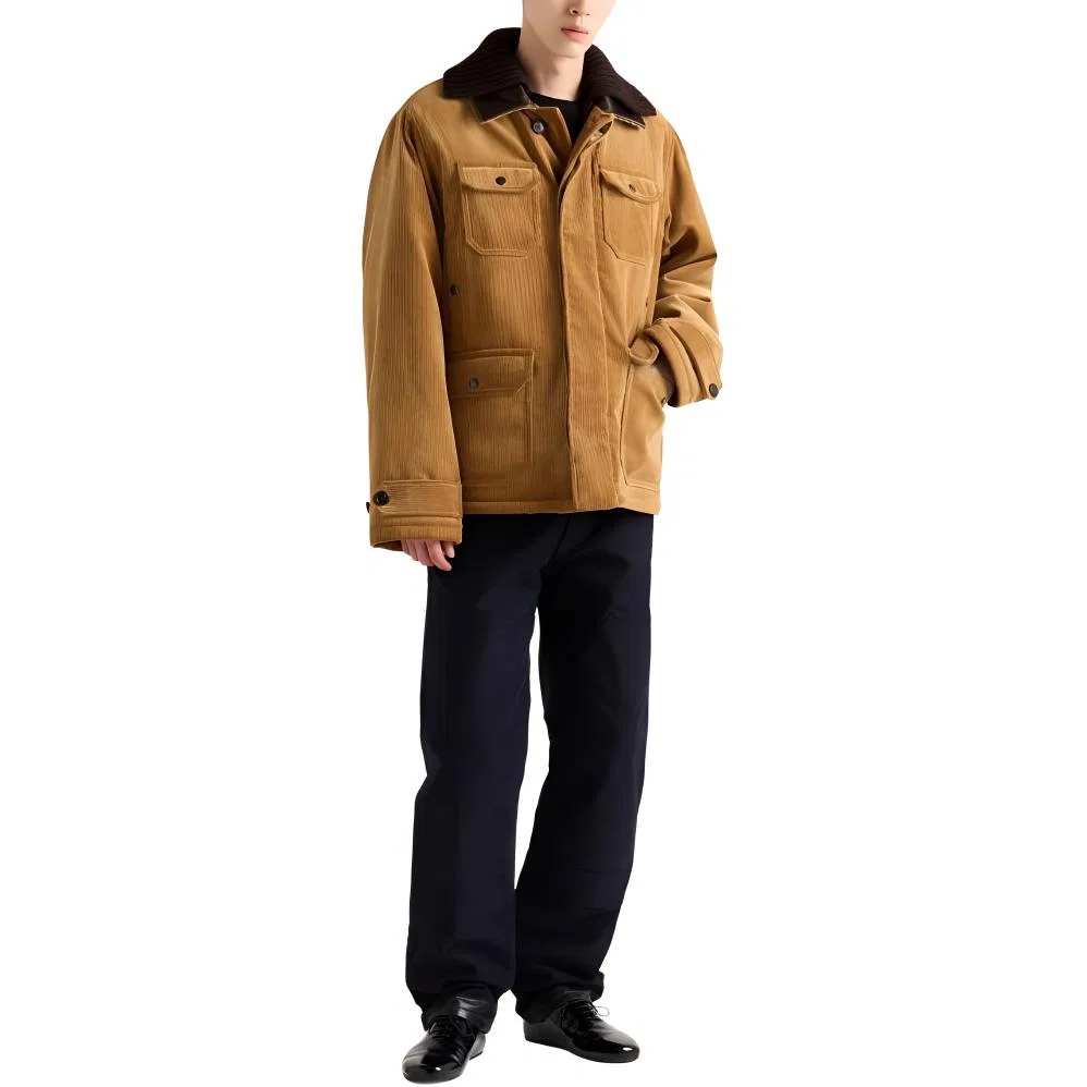 Мужская куртка-рубашка из вельвета с длинным рукавом PRADA, Dark Yellow — фото 3