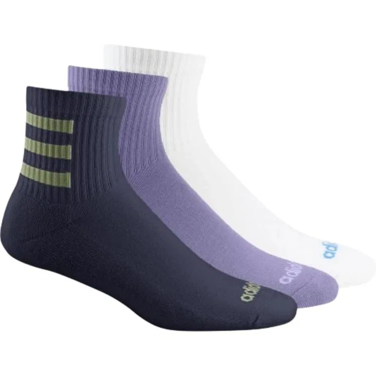 Детские носки с логотипом Adidas Neo, комплект из 3 пар, Dark Gray Navy/Purple/White — фото 2