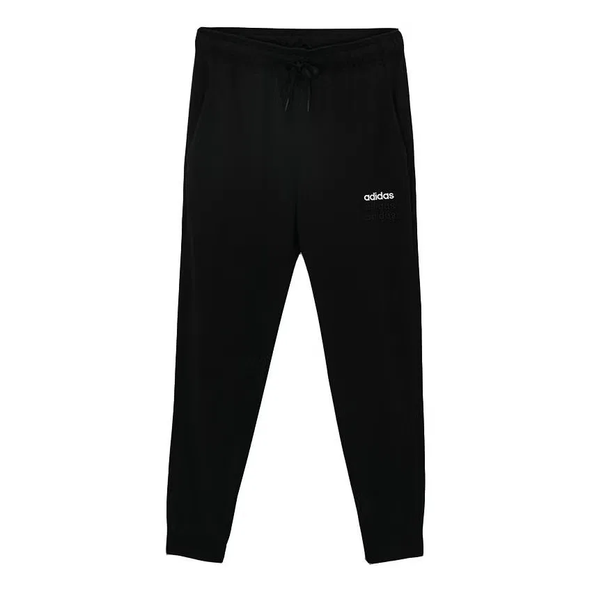 Спортивные брюки трикотажные с завязками Neo M Bs Tp Running Knit Bundle Feet Adidas, черный