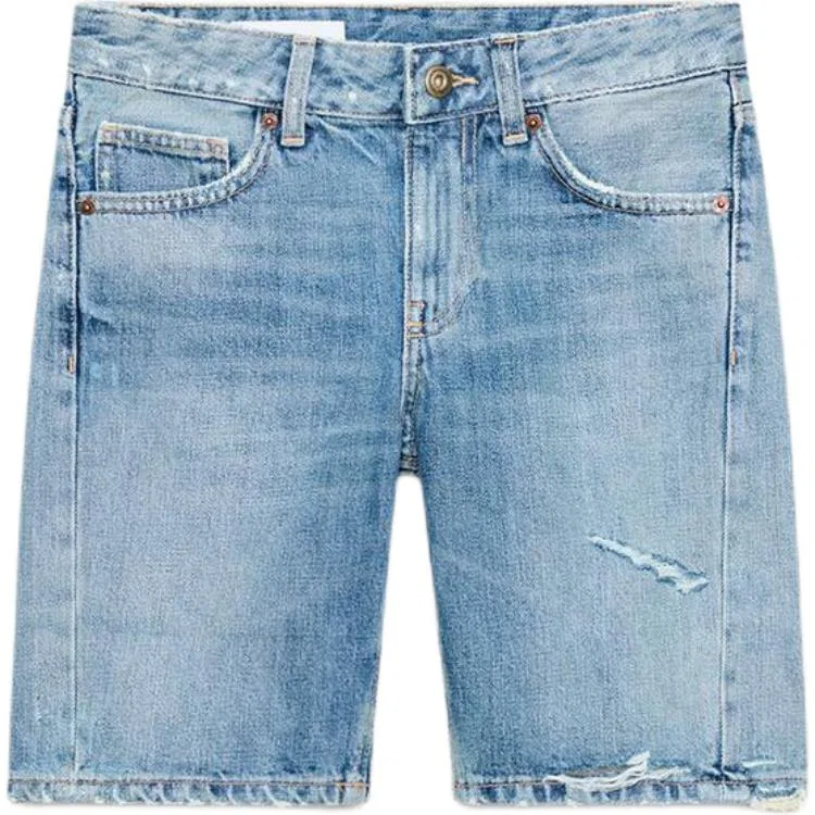 Женские джинсовые шорты прямого кроя Blue ZARA, Blue