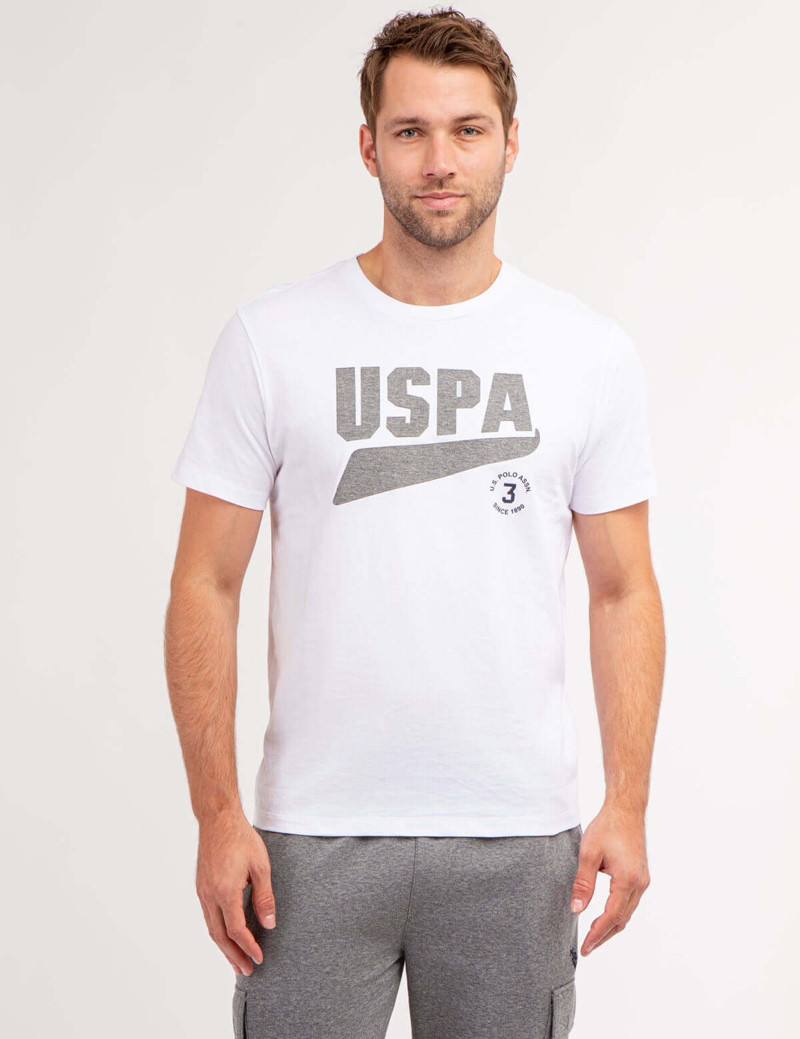 

Футболка U.S. Polo Assn. Contrast Heather USPA Graphic, белый