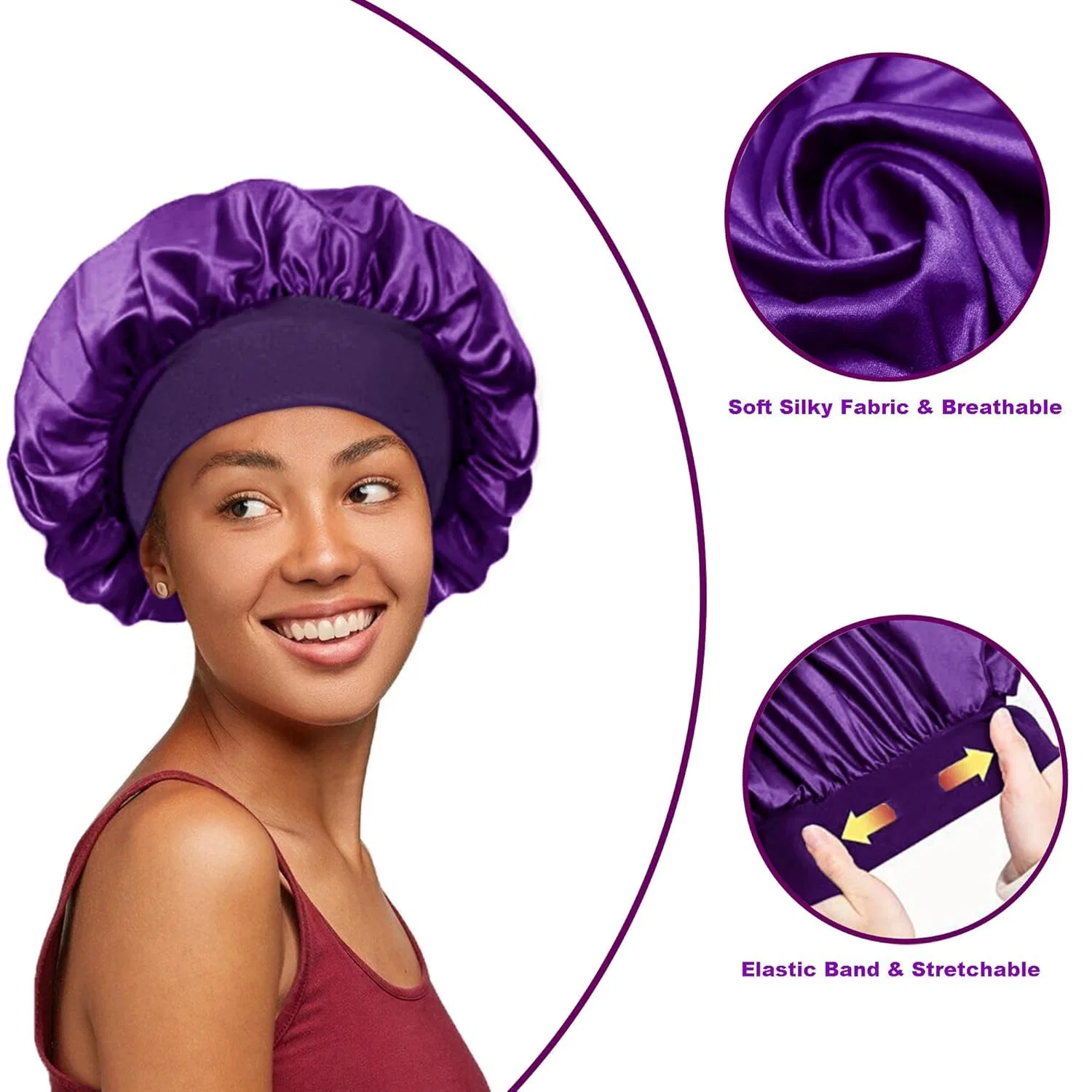 Шапочка для душа Satin Bonnet, Hanjing, 12 шт, многоцветный — фото 3