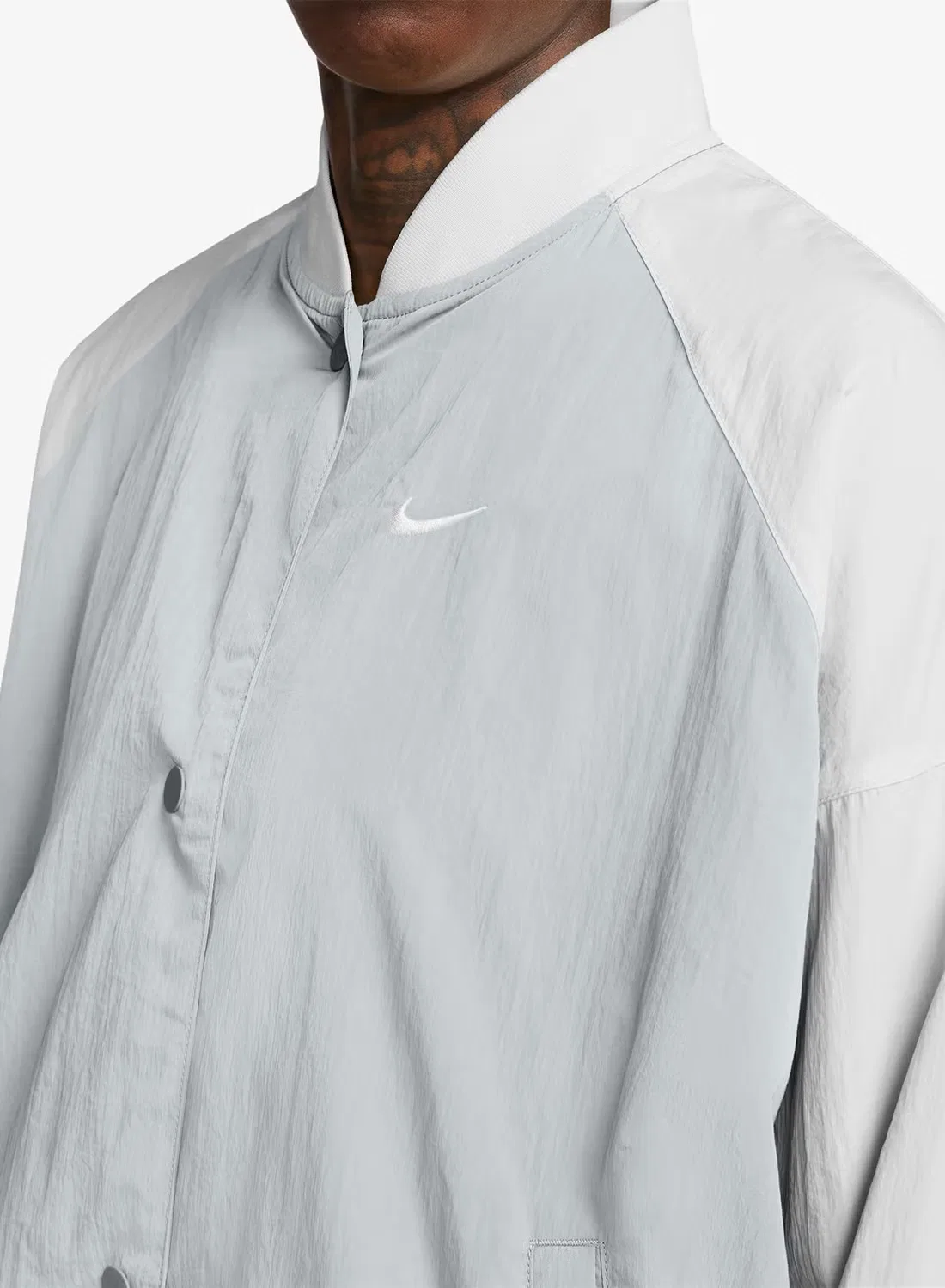 Бомбер Nsw street varsity jacket Nike, серый — фото 3