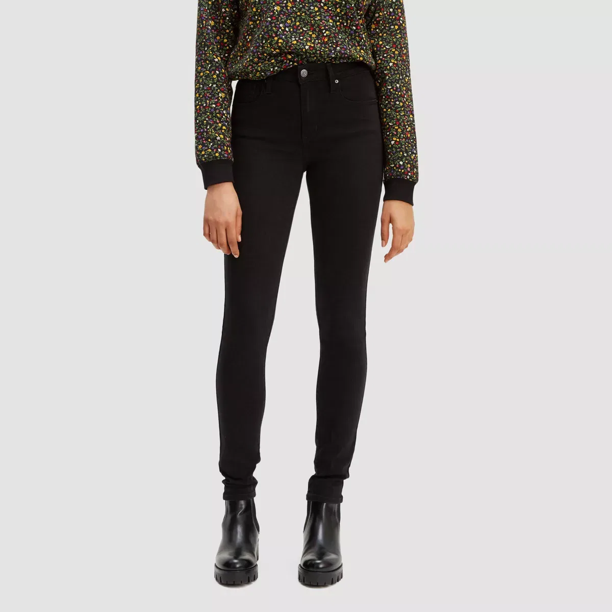 Женские джинсы скинни с высокой талией Levi's Soft Black