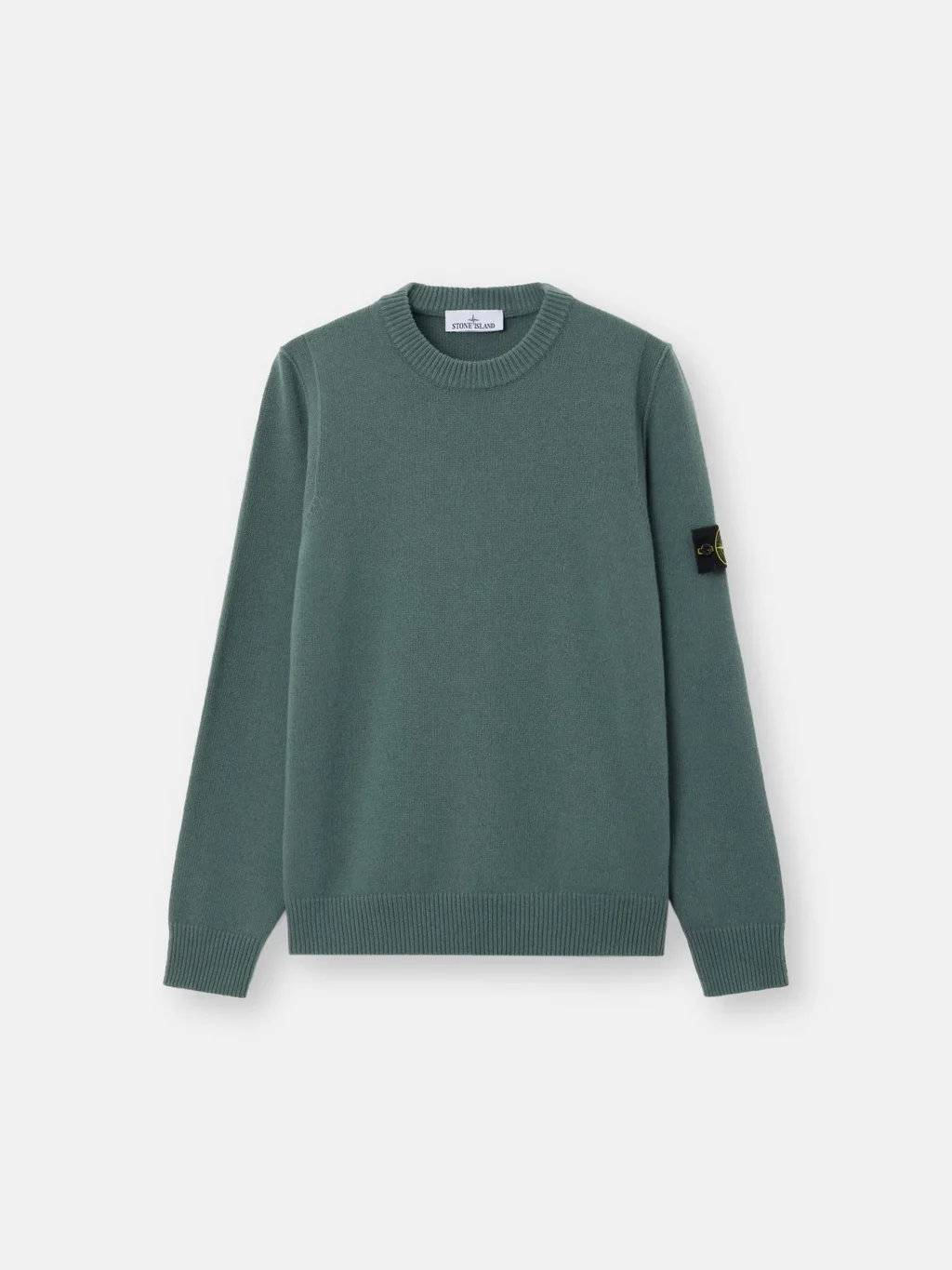 Мужской свитер Stone Island Regular-fit Crewneck With Ribbed Trims, морской зеленый — фото 2