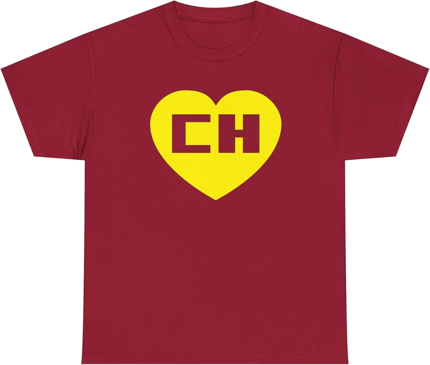 Мужская футболка Retro Logo Yellow Heart on Maroon, Cardinal Red