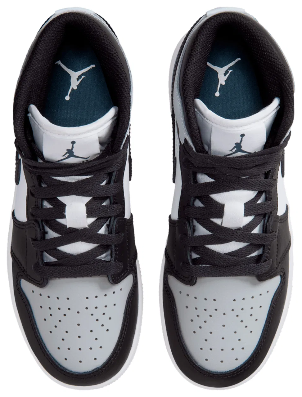 Баскетбольные кроссовки для мальчиков AJ 1 Mid Jordan, цвет Black/Aura/Black — фото 4