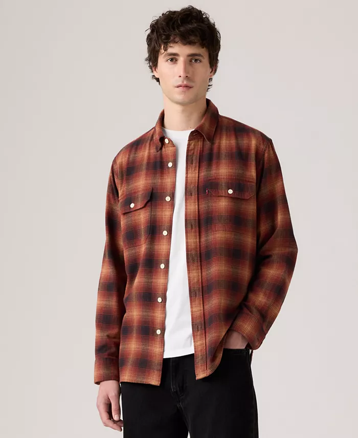 

Мужская рубашка свободного кроя с длинными рукавами на пуговицах Levi'S, оранжевый