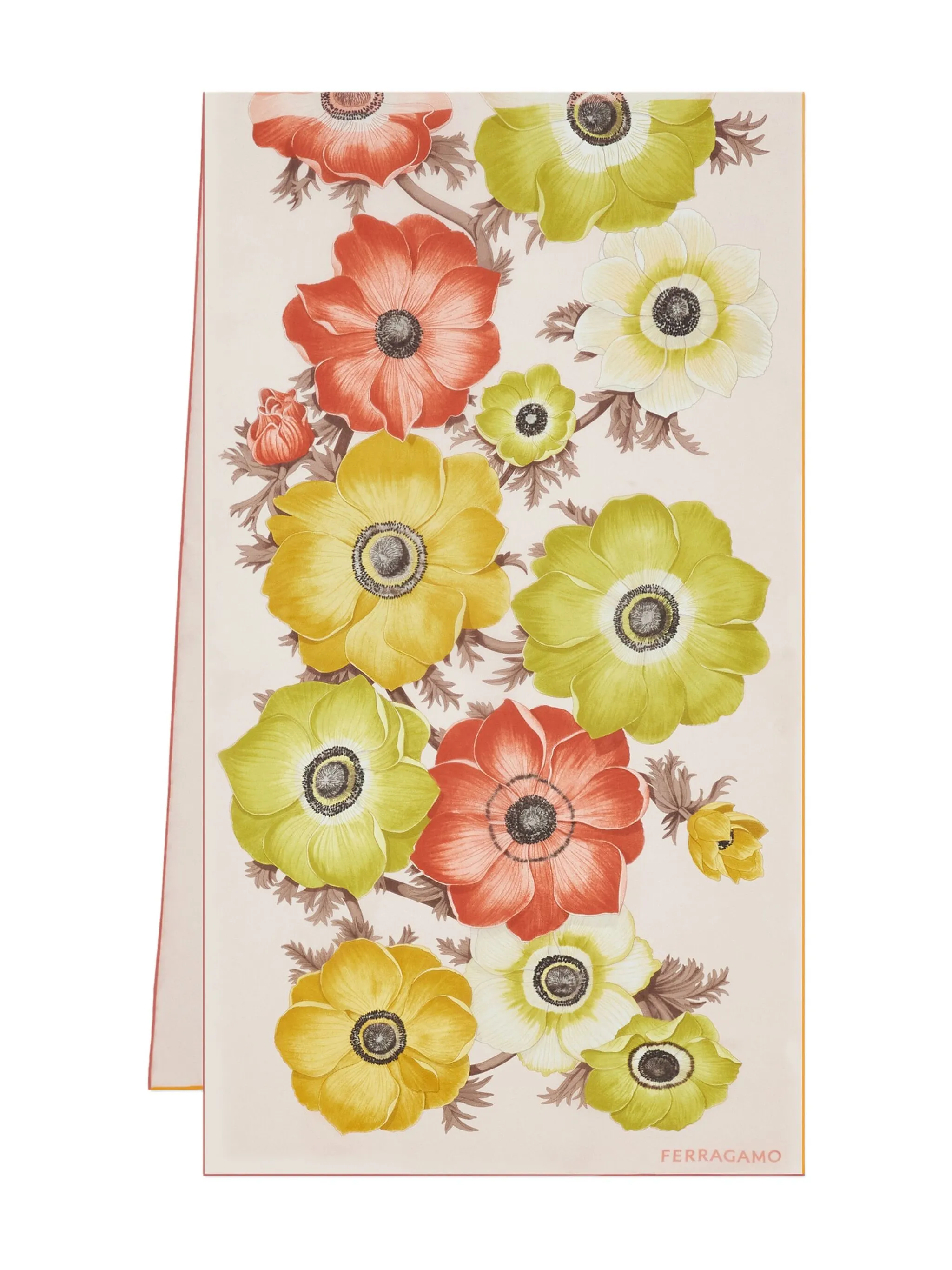 

Шелковый шарф с принтом Anemone Ferragamo, розовый