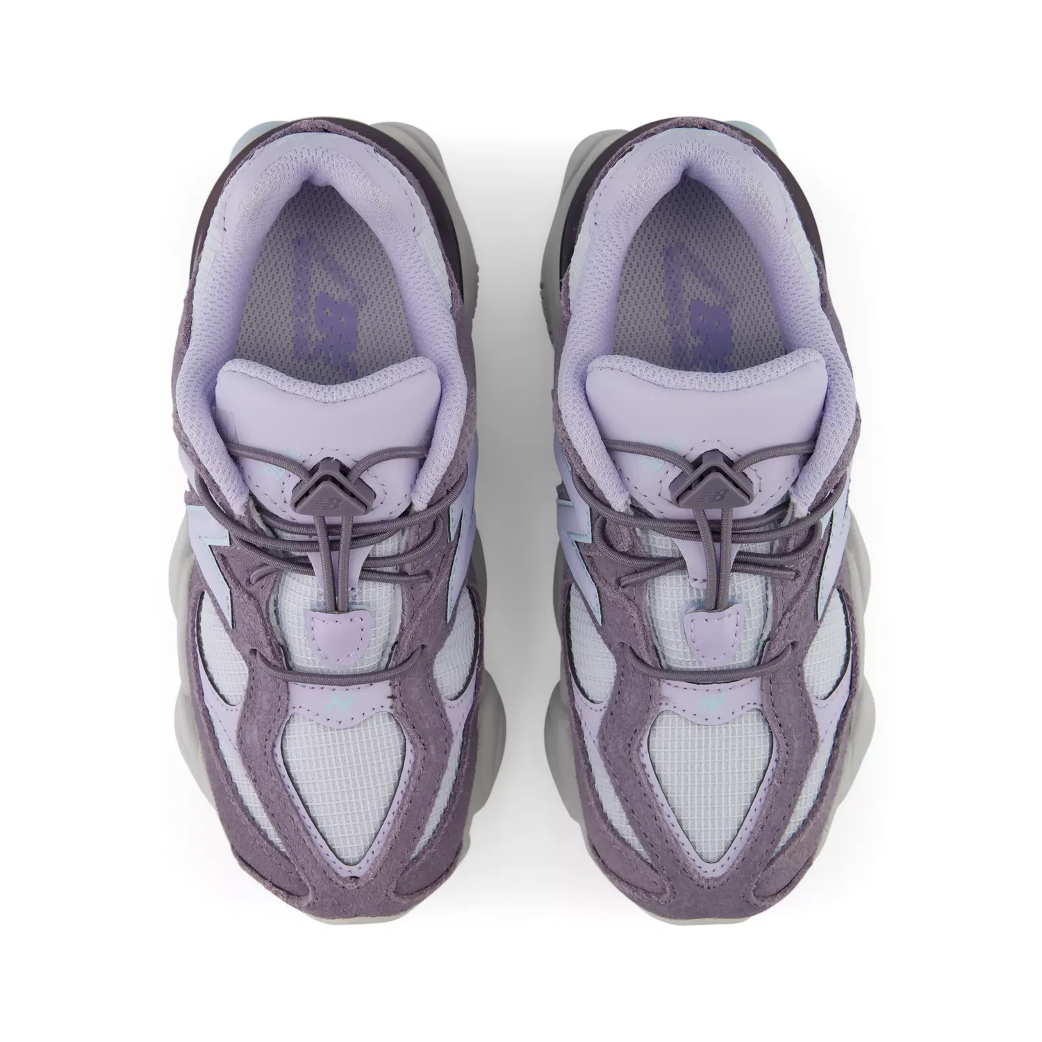 Детские кроссовки с эластичными шнурками 9060 Bungee New Balance, Smoked Violet With Off-Line Grey — фото 4