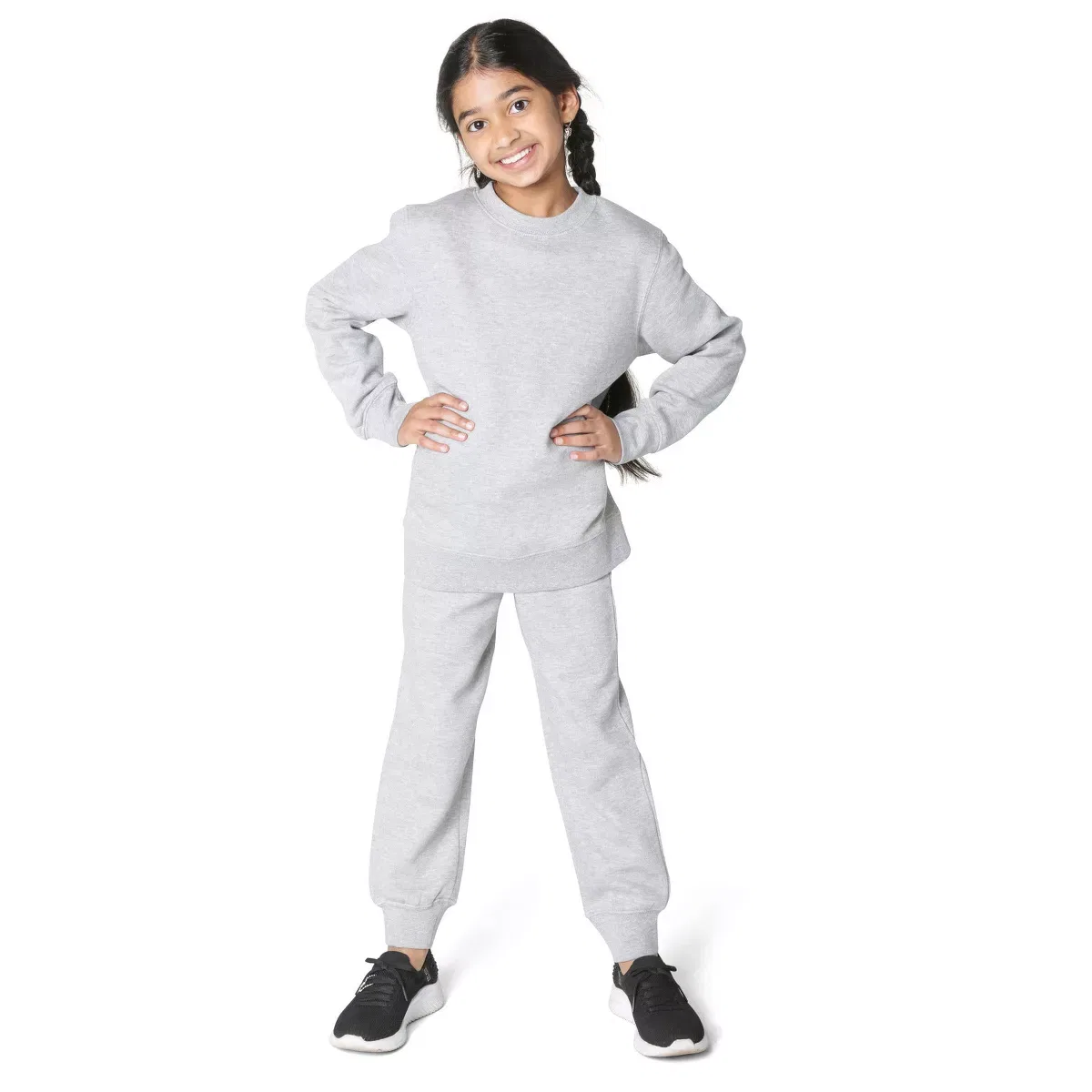 Детские спортивные штаны для девочек из флиса Everyday Kids, Heather Gray — фото 2