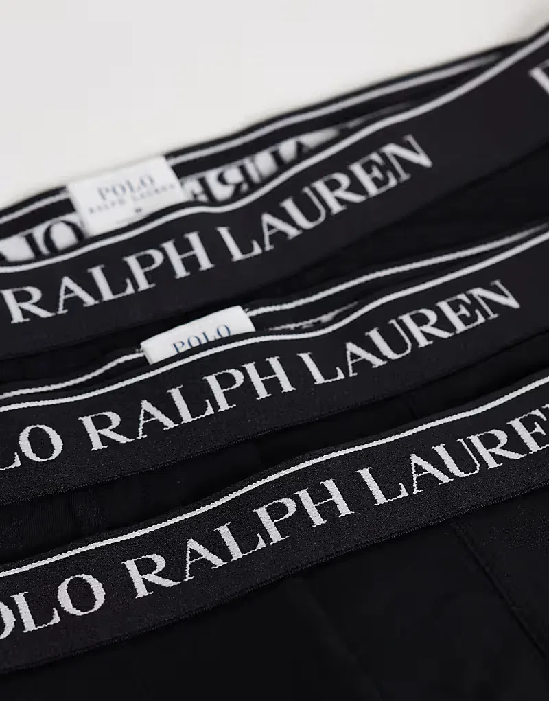 Классические плавки Polo Ralph Lauren, комплект из 3 пар, черный — фото 3