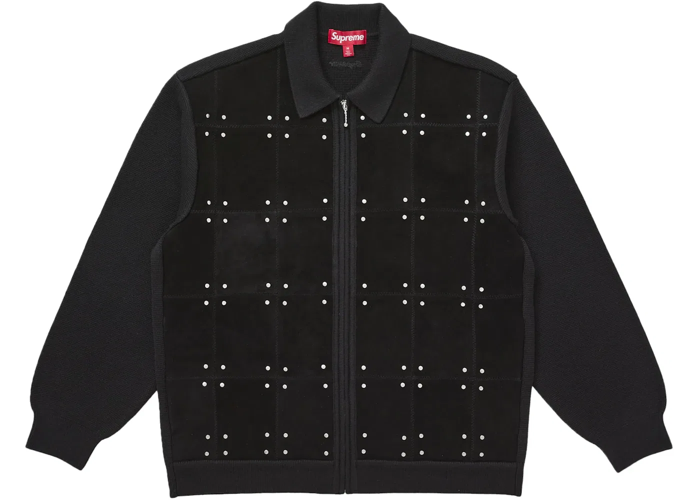 Мужской кардиган из замши с шипами Supreme Cardigan, Black