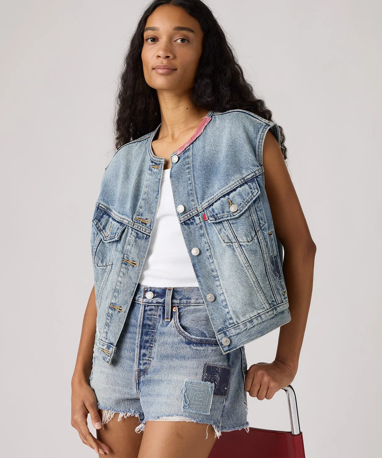 Женский жилет без рукавов с пэчворком Levi's 501 Day Special Collection, Indigo Blue
