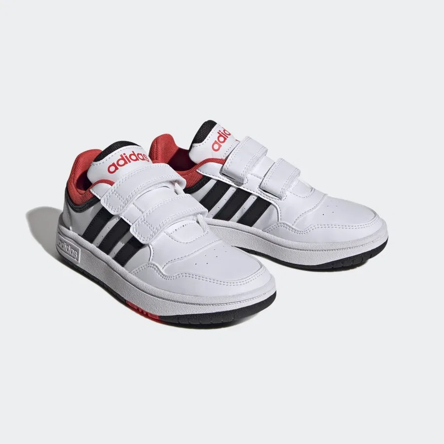 Детские кроссовки с липучками Hoops Lifestyle Basketball Hook-and-Loop adidas, Белый — фото 4