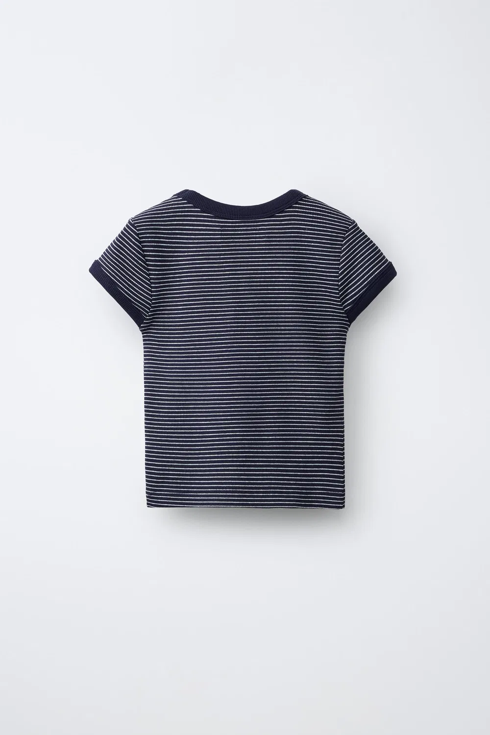 Полосатая ребристая футболка с V-образным вырезом ZARA, Stripes — фото 2