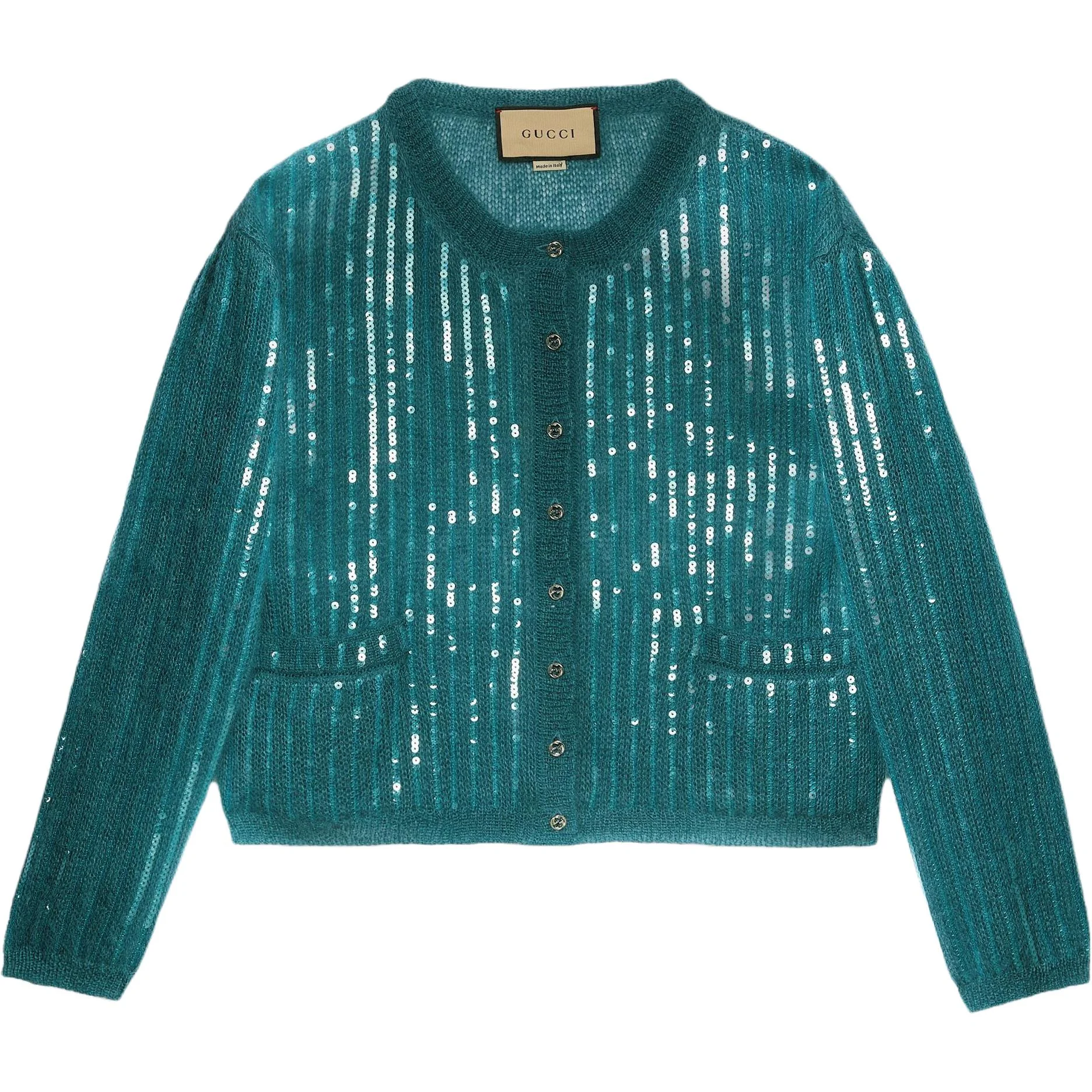 Свитер женский GUCCI, трикотажный, цвет Water Duck Blue