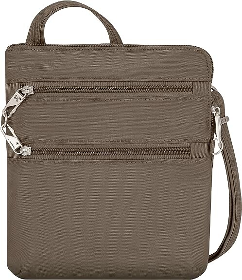 

Сумка кросс-боди Travelon Anti-theft Classic Slim Dbl Zip, светло-коричневый