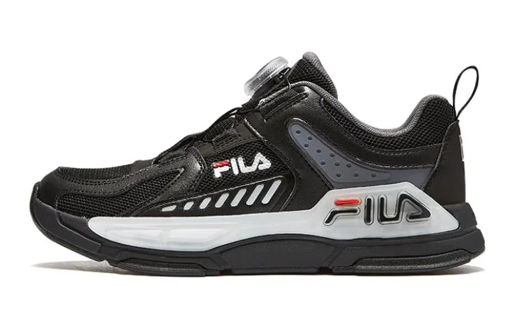 Детские кроссовки для бега с защитой от скольжения и износа Black White Red FILA KIDS