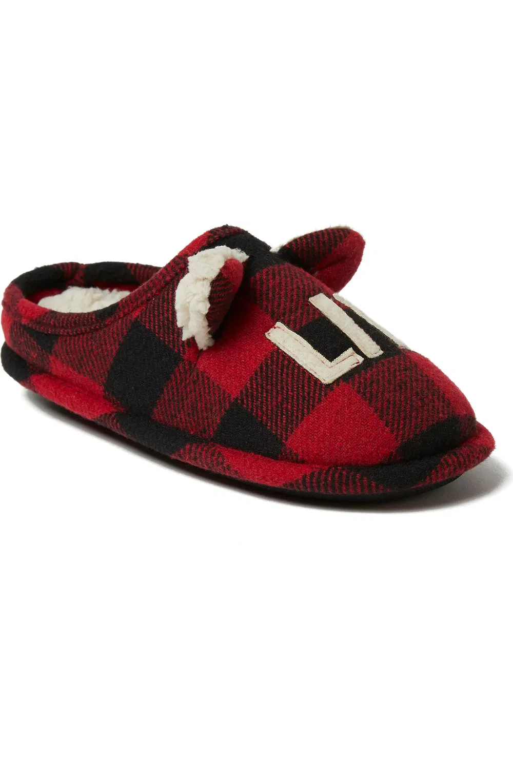 Детские тапочки-клоги на пене с эффектом памяти Lil Bear Dearfoams, Red Plaid