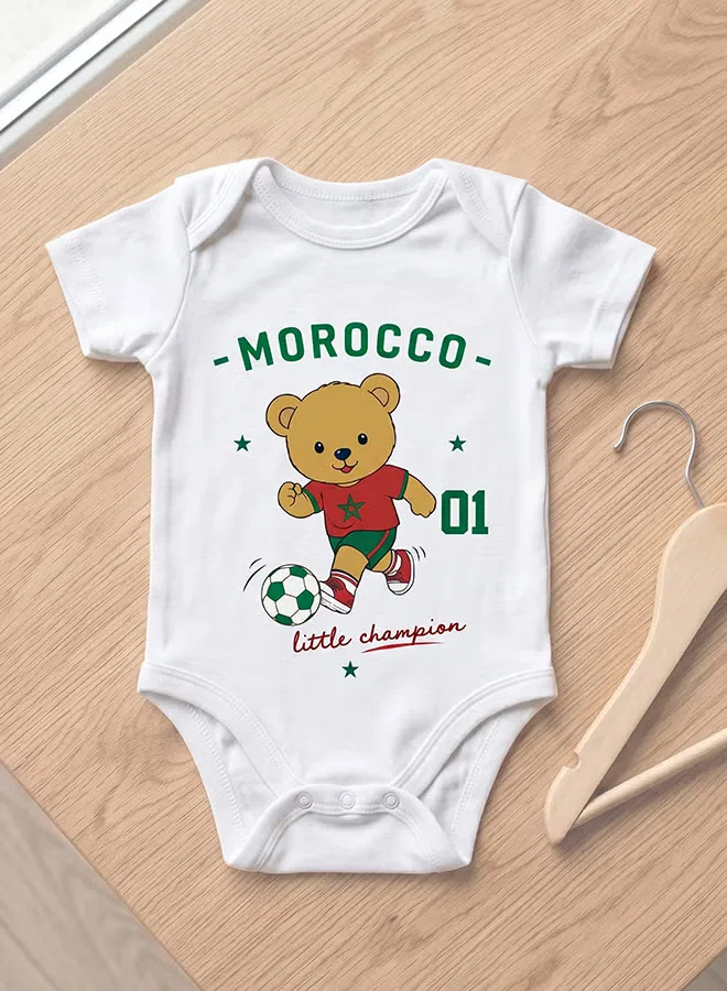 Боди-комбинезон с принтом Little Champion Teddy Nurtur, белый