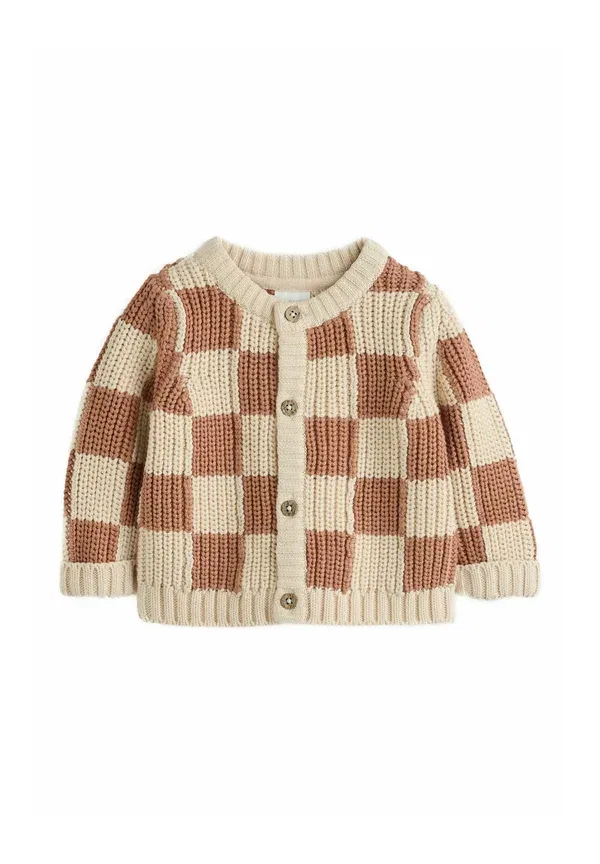 Кардиган хлопковый Next Checked tan ecru, бежевый