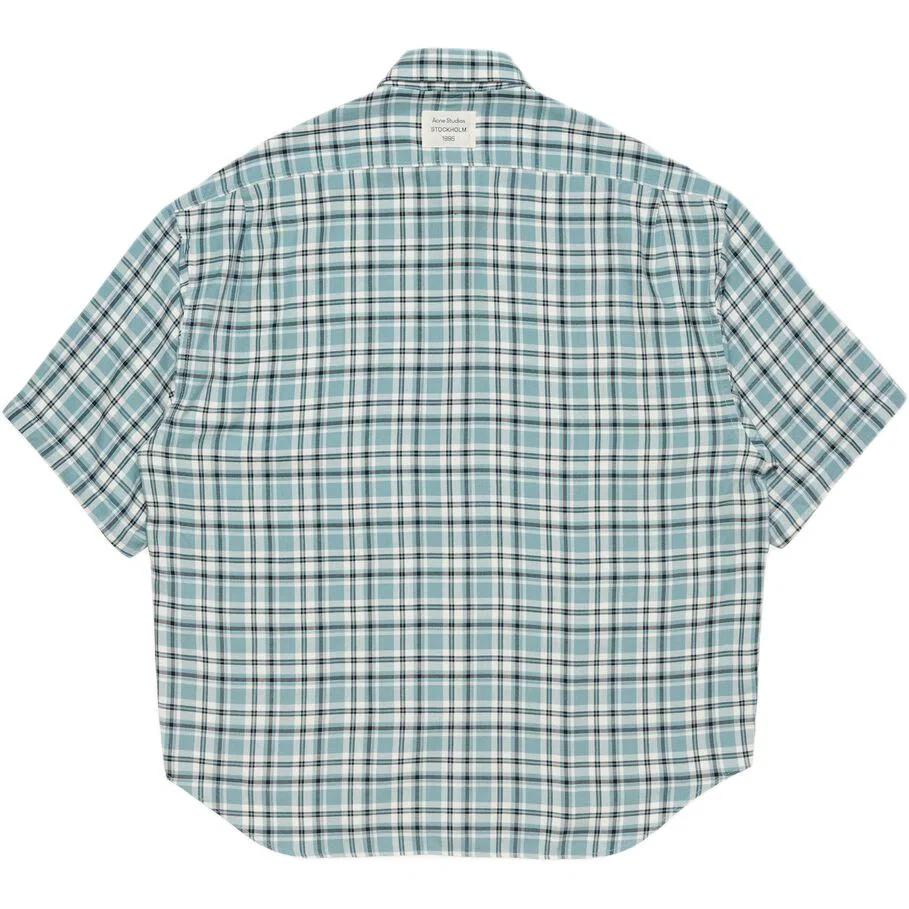 Мужская рубашка из коллекции Midsummer Capsule Collection SS26, Acne Studios, Turquoise/Blue/White — фото 3