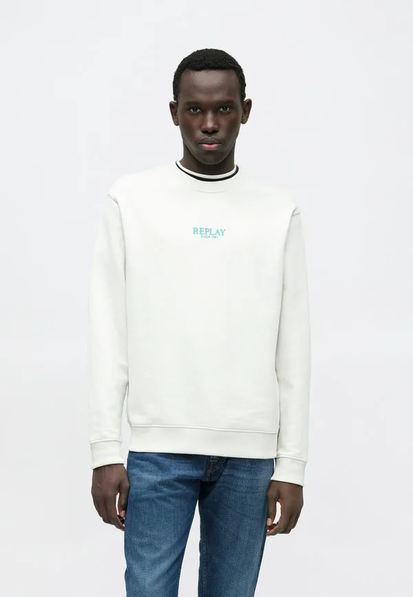 

Свитшот с круглым вырезом и логотипом heritage Replay, Ivory, Бежевый, Свитшот с круглым вырезом и логотипом heritage Replay, Ivory