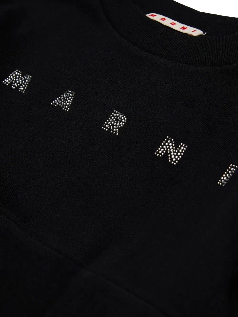 Платье с логотипом и стразами Marni Kids, черный — фото 4