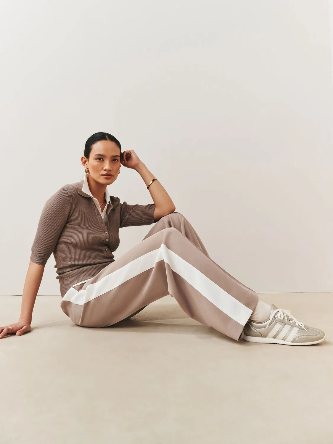 Брюки широкие с боковой полосой Taupe Brown Side Stripe Wide Leg Tailored Trousers Next, Taupe Brown — фото 3
