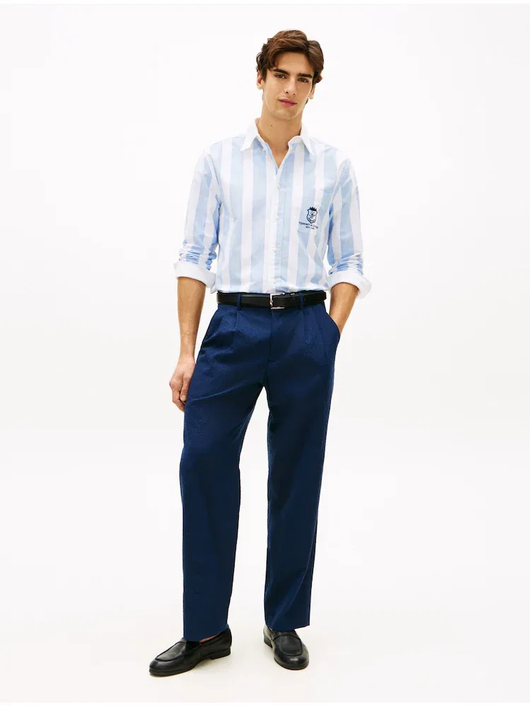 Брюки из сейсакера свободного кроя TOMMY HILFIGER, Navy