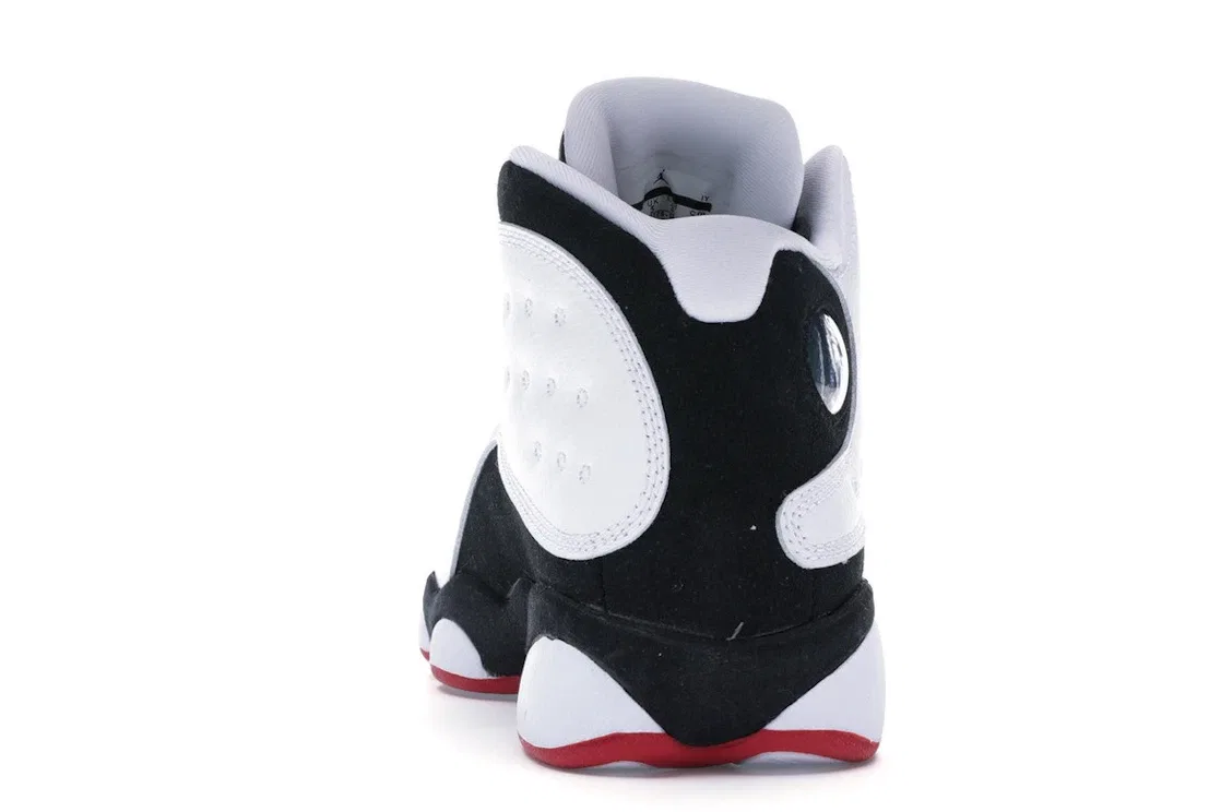 Детские кроссовки с верхом из кожи, модель Jordan 13 Retro Jordan, White/True Red-Black — фото 4