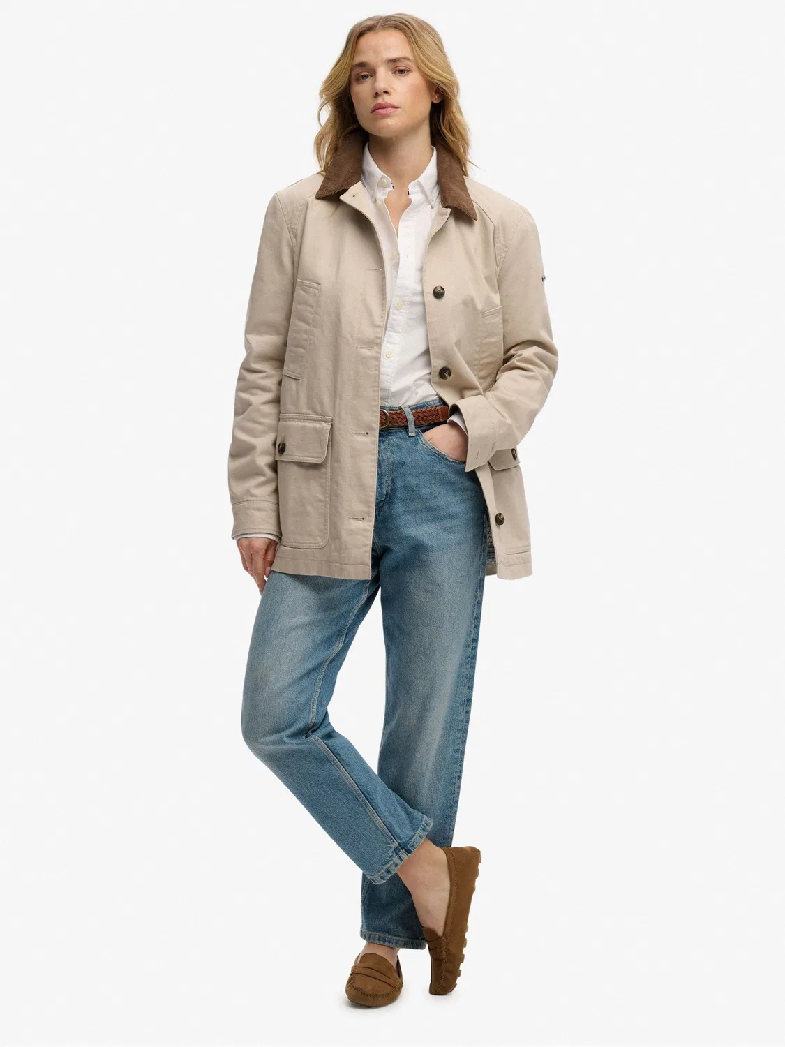 Куртка-амбар Superdry Natural Estate Cotton Barn Jacket, натуральный — фото 2