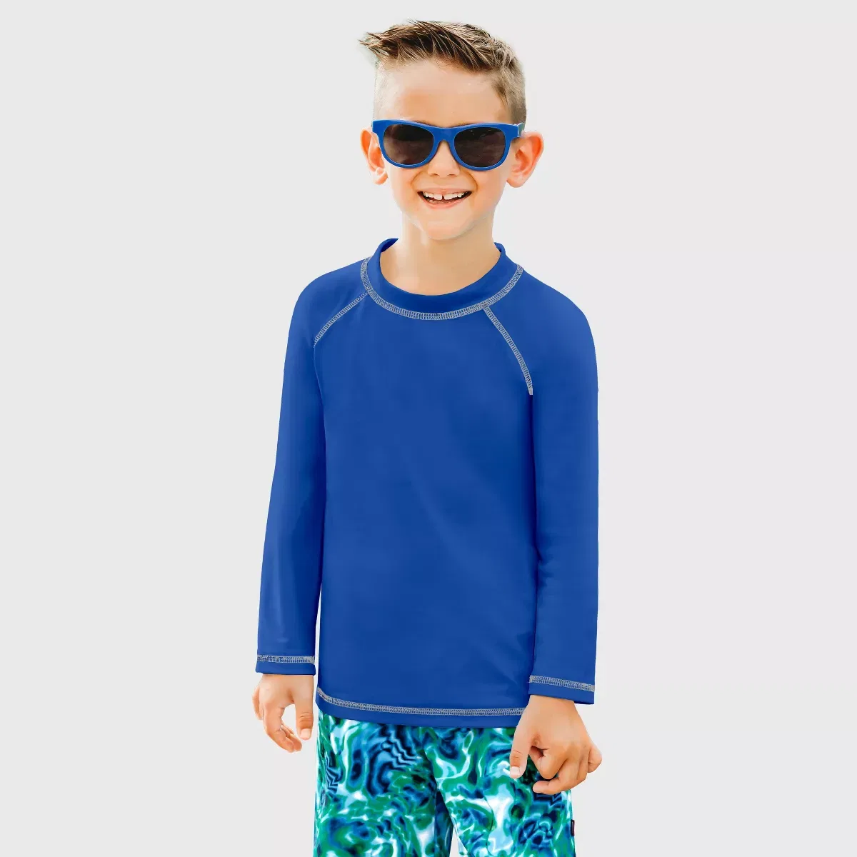 Детский рашгард с длинным рукавом UPF 50+ City Threads, Royal Blue