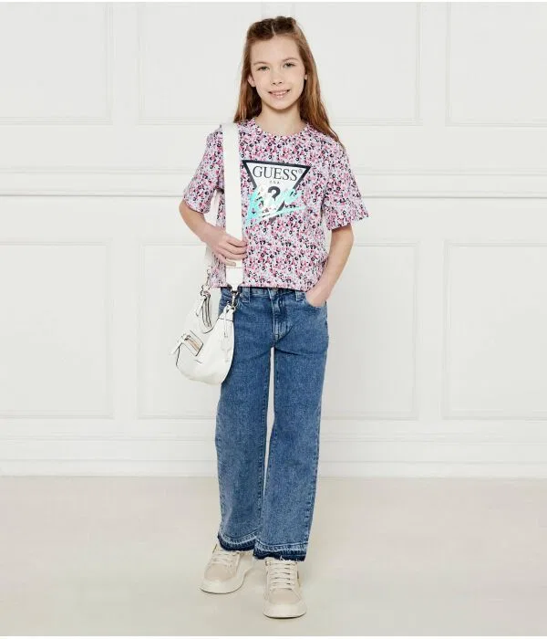 Детская футболка для девочек свободного кроя Guess, Rosa — фото 2