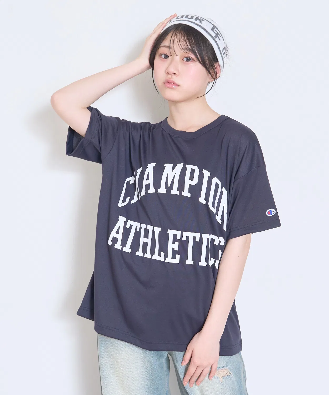 Детская футболка с принтом Champion LOVETOXIC, Charcoal