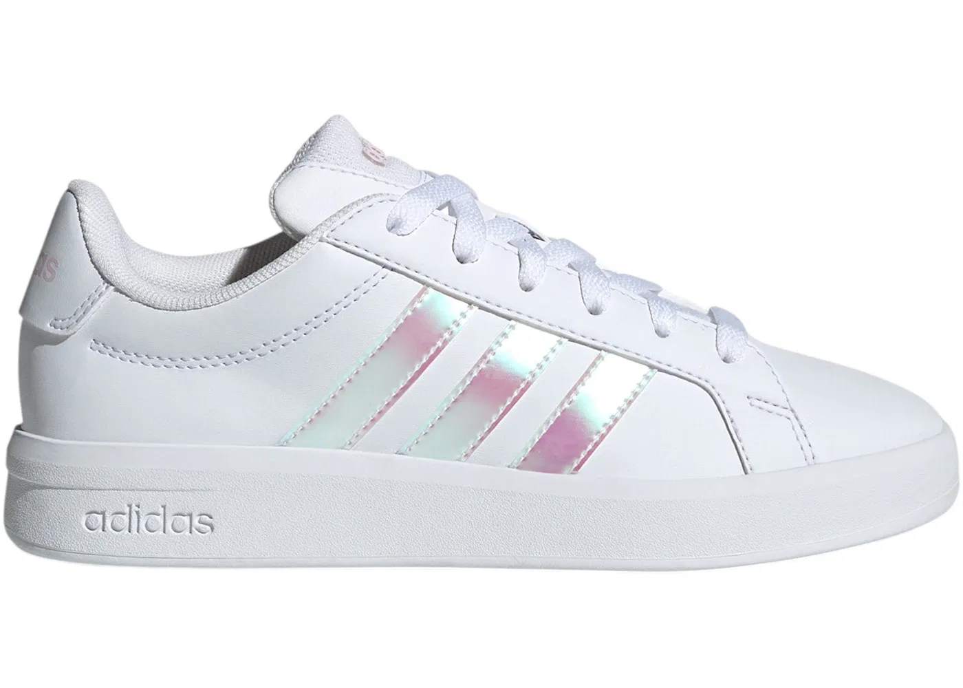 Детские кроссовки с принтом Adidas Grand Court 3.0, Cloud White Iridescent Almost Pink