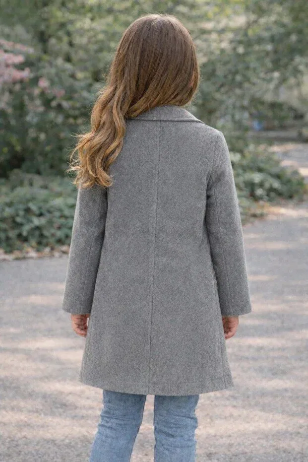 Детское пальто для девочек с длинным рукавом Ressho, Gray — фото 2