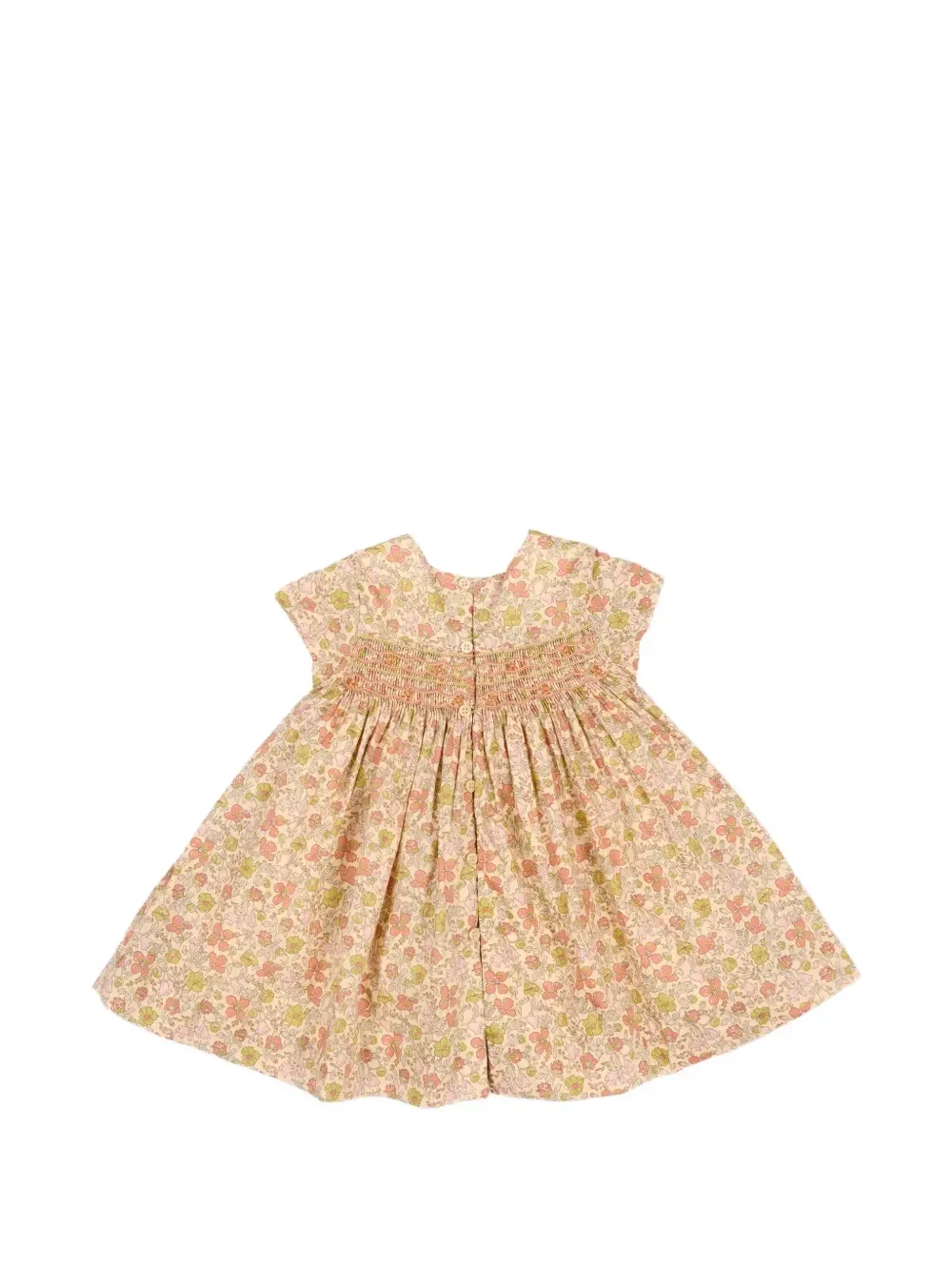 Платье с цветочным принтом и сборкой Bonpoint, бежевый — фото 2