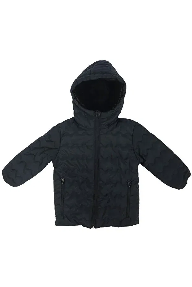 Детское пальто для девочек стеганое плюшевое By Bebekodam, Navy Blue